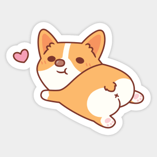Cute Corgi Dog With Cute Butt Sticker
